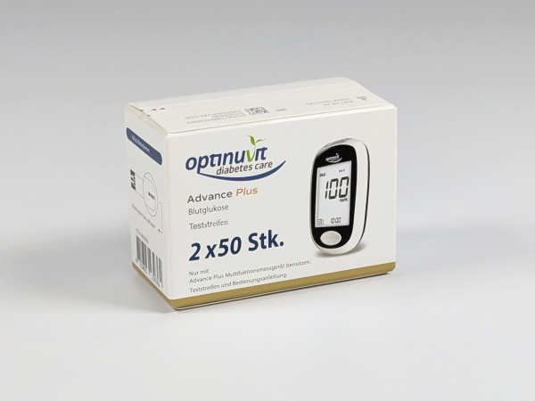 Optinuvit Diabetescare Advance Plus Teststreifen – 100 Stück